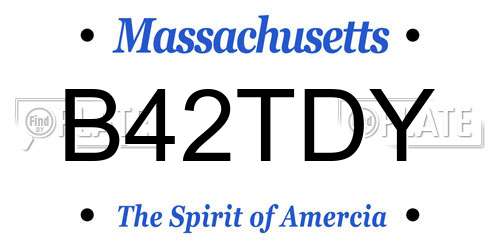 B42TDY Massachusetts License Plate