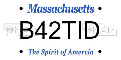 B42TID Massachusetts License Plate