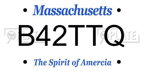 B42TTQ Massachusetts License Plate