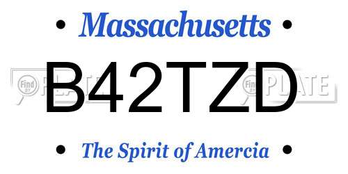 B42TZD Massachusetts License Plate