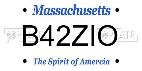 B42ZIO Massachusetts License Plate