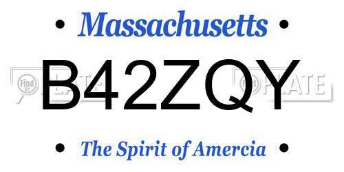 B42ZQY Massachusetts License Plate