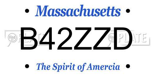 B42ZZD Massachusetts License Plate