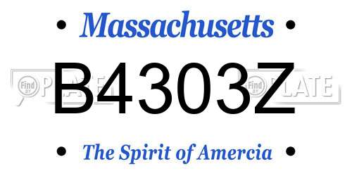 B4303Z Massachusetts License Plate