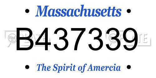 B437339 Massachusetts License Plate