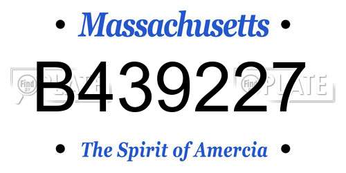 B439227 Massachusetts License Plate