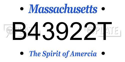 B43922T Massachusetts License Plate