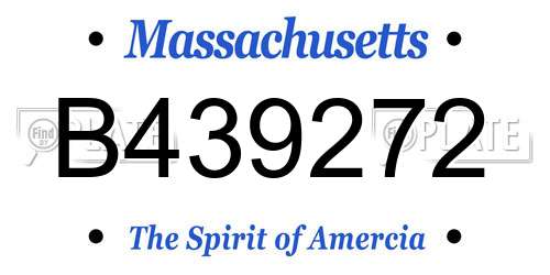 B439272 Massachusetts License Plate