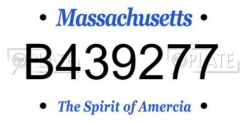 B439277 Massachusetts License Plate