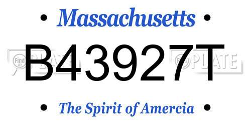 B43927T Massachusetts License Plate