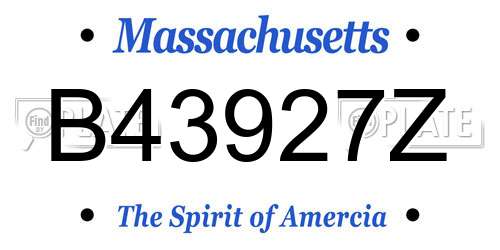 B43927Z Massachusetts License Plate