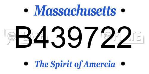 B439722 Massachusetts License Plate