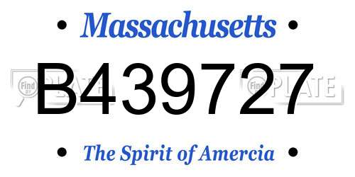 B439727 Massachusetts License Plate