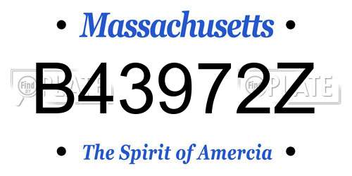 B43972Z Massachusetts License Plate