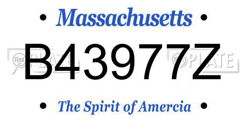 B43977Z Massachusetts License Plate