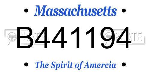 B441194 Massachusetts License Plate