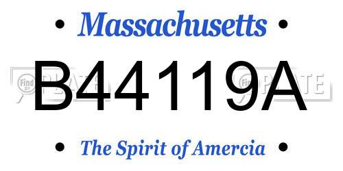 B44119A Massachusetts License Plate