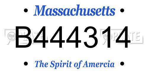 B444314 Massachusetts License Plate