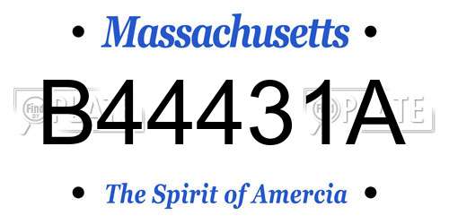 B44431A Massachusetts License Plate