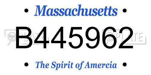 B445962 Massachusetts License Plate