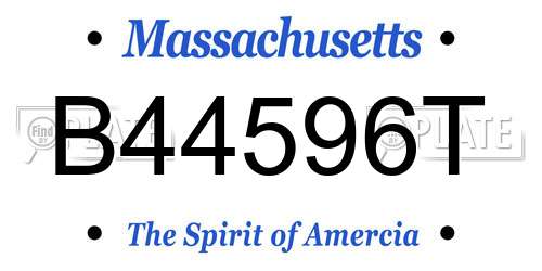 B44596T Massachusetts License Plate