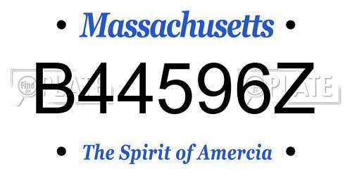 B44596Z Massachusetts License Plate