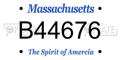 B44676 Massachusetts License Plate