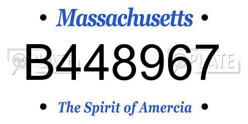 B448967 Massachusetts License Plate