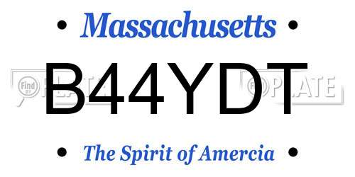 B44YDT Massachusetts License Plate