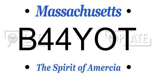 B44YOT Massachusetts License Plate