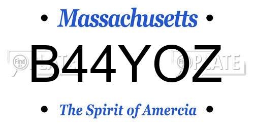 B44YOZ Massachusetts License Plate