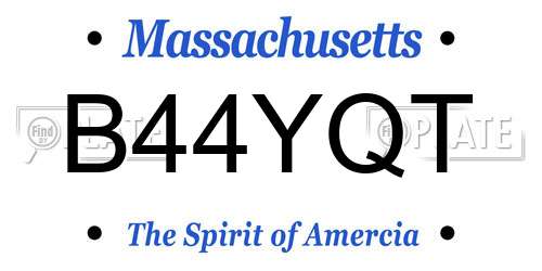 B44YQT Massachusetts License Plate