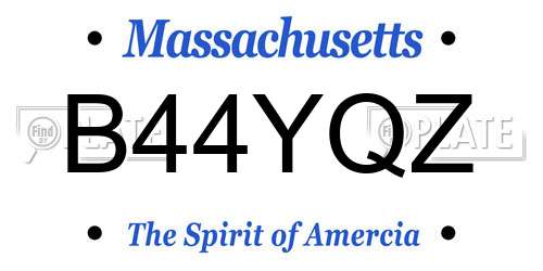 B44YQZ Massachusetts License Plate