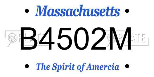 B4502M Massachusetts License Plate