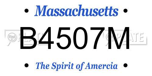 B4507M Massachusetts License Plate