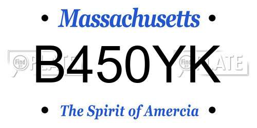 B450YK Massachusetts License Plate