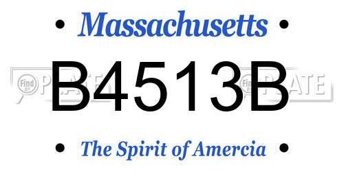 B4513B Massachusetts License Plate