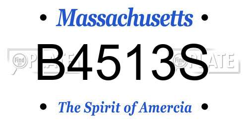 B4513S Massachusetts License Plate