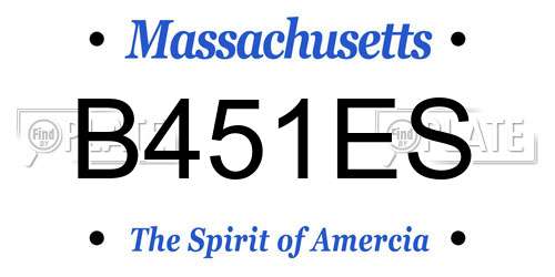 B451ES Massachusetts License Plate