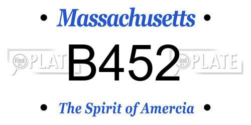 B452 Massachusetts License Plate
