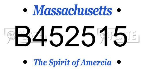 B452515 Massachusetts License Plate