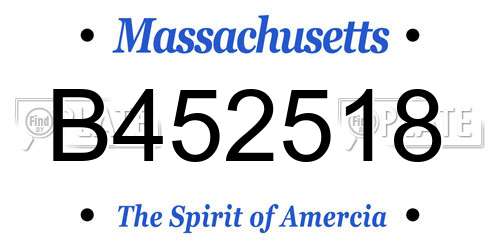 B452518 Massachusetts License Plate