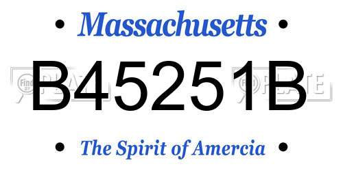 B45251B Massachusetts License Plate