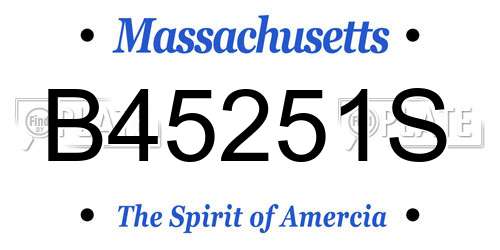 B45251S Massachusetts License Plate