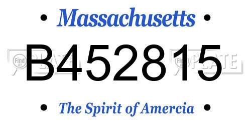 B452815 Massachusetts License Plate