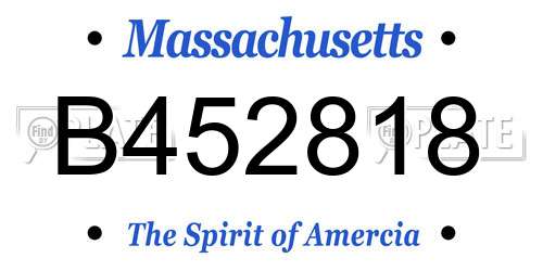 B452818 Massachusetts License Plate
