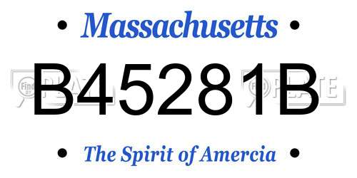 B45281B Massachusetts License Plate