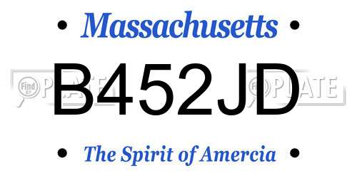 B452JD Massachusetts License Plate