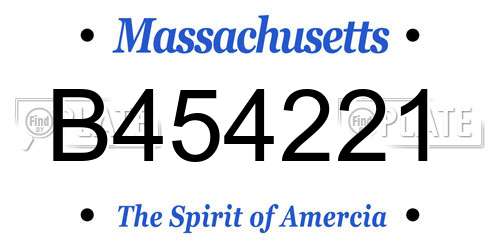 B454221 Massachusetts License Plate