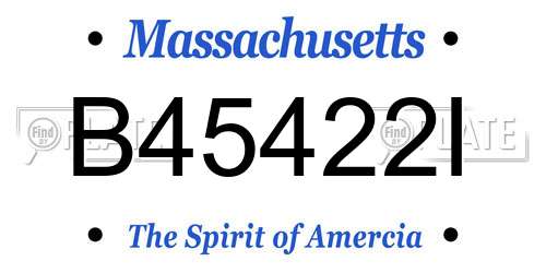 B45422I Massachusetts License Plate